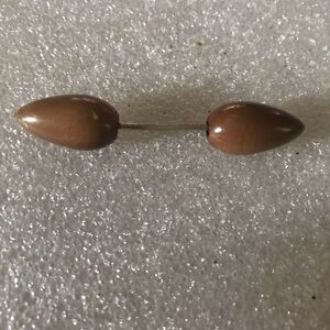 Vintage Brown Bakelite Double Drop Brooch